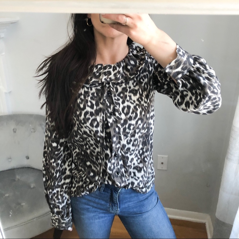 💙4/$20 KATE SPADE LEOPARD ANIMAL LONG SLEEVE BLOUSE